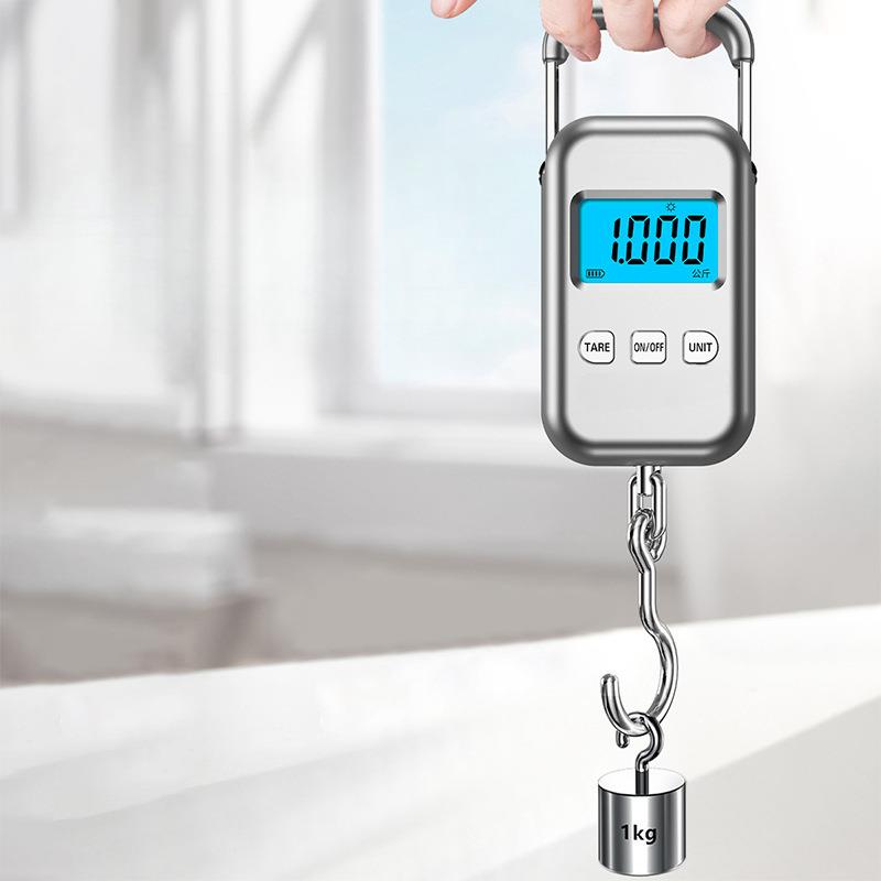 便携式手提电子秤50KG高精度随身家用买菜行李快递挂钩弹簧称鱼器