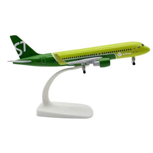 20CM A320西伯利亚S7飞机模型静态合金书桌家居装饰用品摆件