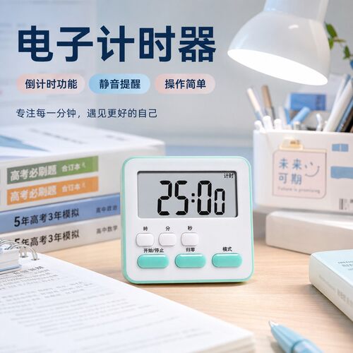 计时器学生学习专用厨房电子儿童作业自律时间管理定时器倒提醒器