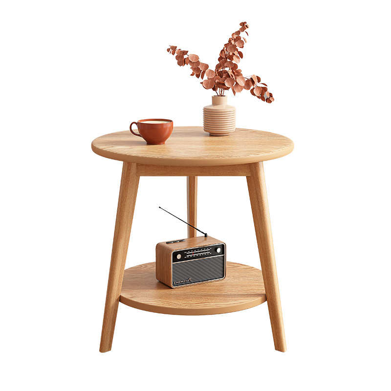茶几几沙发边小圆阳台家用实北欧床头迷你小户型木桌卧室桌子客厅
