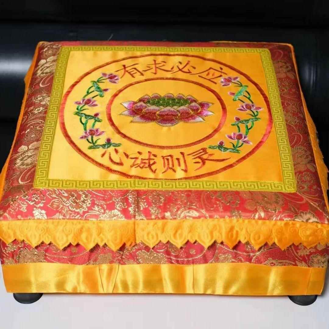 跪垫拜凳拜垫寺庙磕头莲花拜佛佛堂坐垫实木家用跪拜加厚蒲团禅修