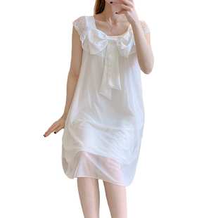 无袖 女夏季 背心睡裙带胸垫公主风宫廷风甜美睡衣家居服