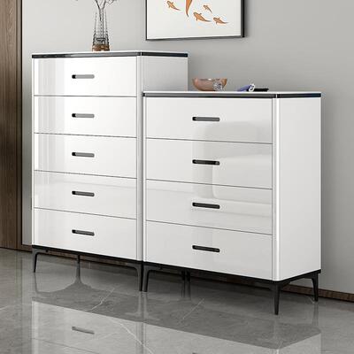 轻奢斗柜卧室收纳柜现代简约白色抽屉式五六斗组合客厅烤漆储物柜