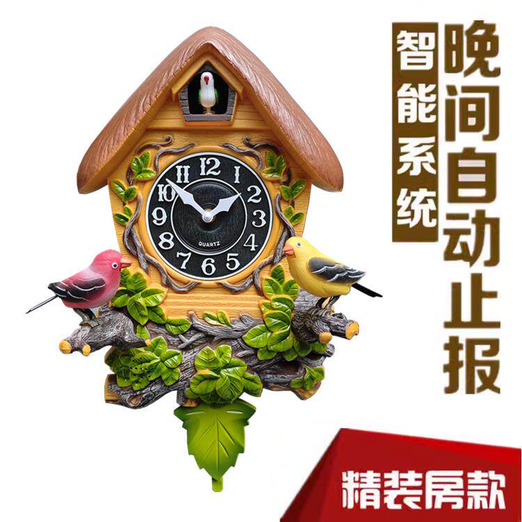 布谷鸟挂钟客厅报时表智能挂墙时钟北欧简约现代报时挂钟儿童钟表