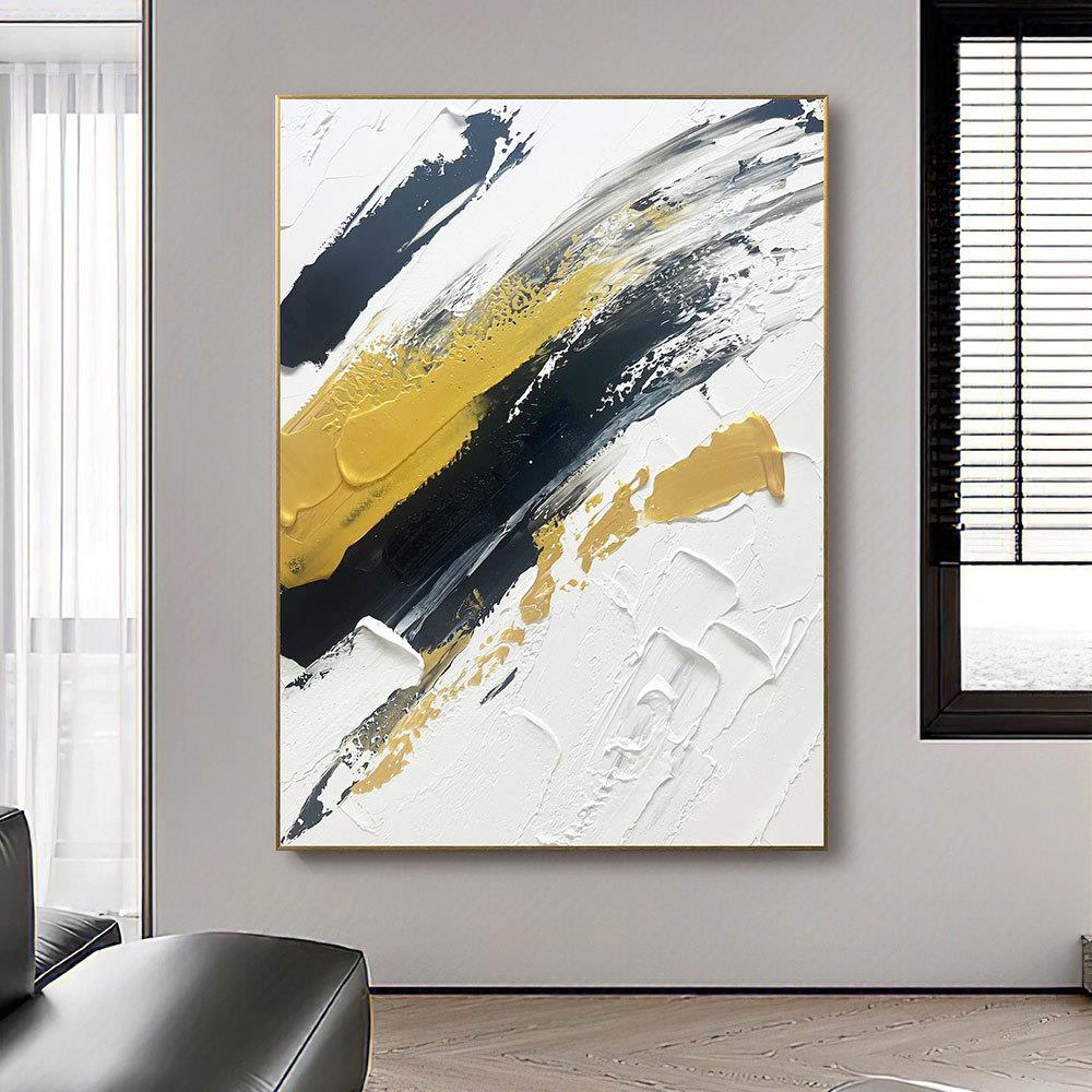 纯手绘抽象油画 黑白色系沙发背景客厅卧室画玄关装饰壁画厂家