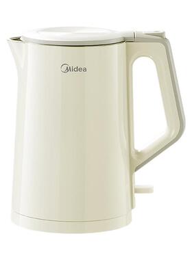 美.的电热水壶1.5L 304不锈钢双层中空防烫全钢水路 MK-SH15M116