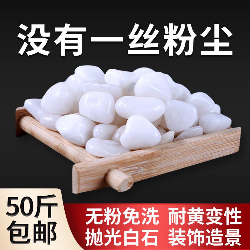 白色鹅卵石装饰造景鹅卵石石头庭院景观阳台铺地精抛光白石子