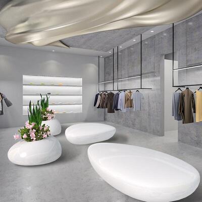 璃钢水滴花盆椅公座园广休qgf22110息场坐玻凳商场创意机场公共休