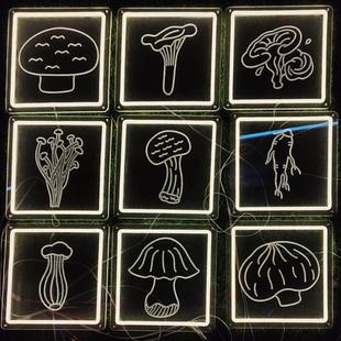 手举牌霓虹灯diy亚克力透明阴雕发光摆摊氛围灯装饰造型灯标识牌