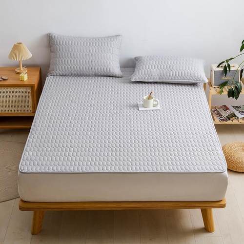 羽丝防水隔尿KL519556水洗类磨毛夹棉床笠床垫色单件套件纯简棉约