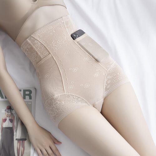High waisted lace ribbon pocket style compression pants