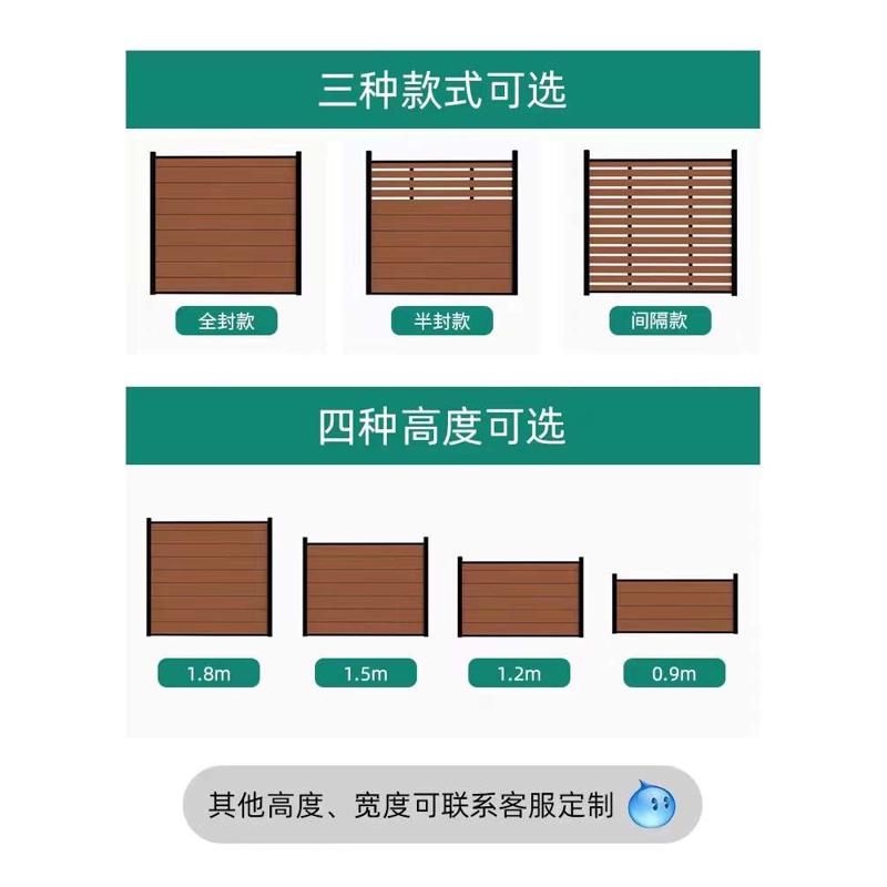 9C塑木围栏栅栏户外防腐花园庭院室外二代共挤塑木围墙板隔断护栏