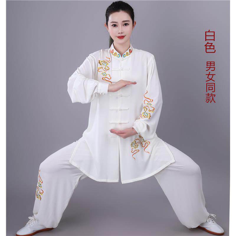 高档祥绣花女子太极服新型中长绣花练武术表云演比赛春服秋太极习