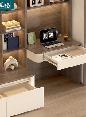 定制去客厅化书柜书桌一体整墙到顶卡座沙发储物柜子书架组合9F83