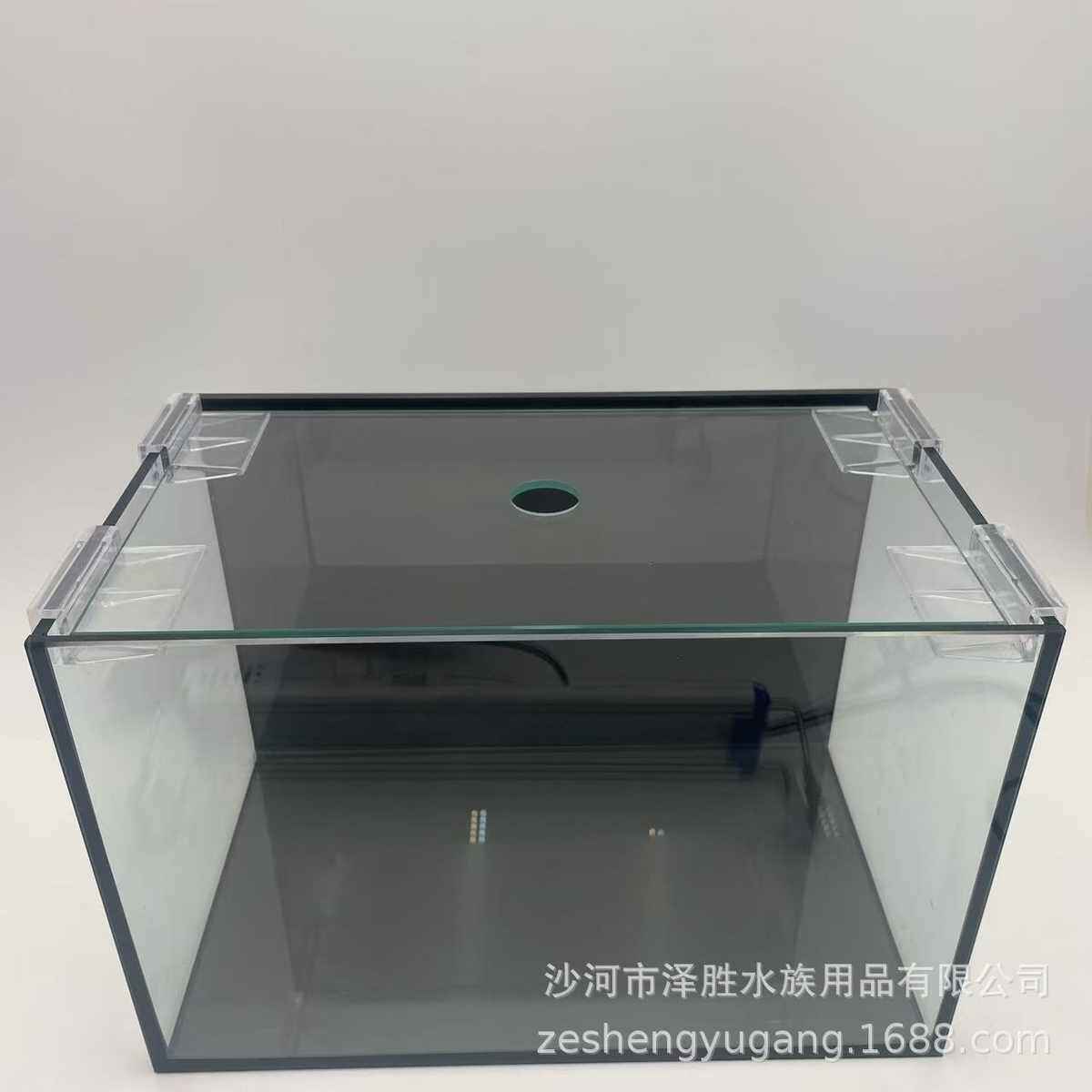 客厅观赏鱼缸桌面家用架子灯缸含带跳水族箱过滤器盖子防玻璃配套