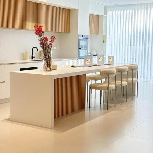 岛台餐桌一体网红款岩板开 放式厨房齐平款倒台吧台中导台可定制