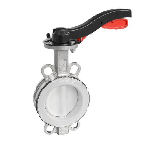 不锈钢对夹式手动蜗轮衬氟蝶阀D371F46-16P DN65 80 100 125