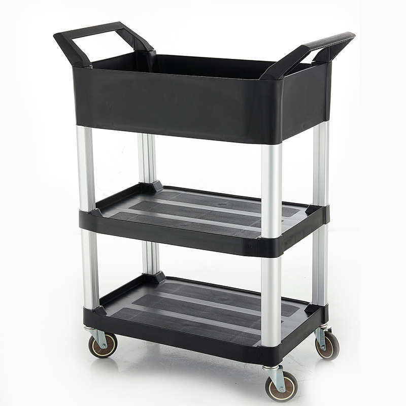 厂家批发酒店三层手推车餐盘收集车塑料餐车餐厅服务车多功能