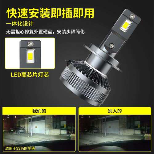 工厂现货供应汽车大灯led车灯H7铜管前照灯3570灯珠汽车远近光灯