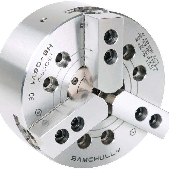 韩国三千里标准三爪高速中空卡盘 斗山威亚标配液压卡盘 HS