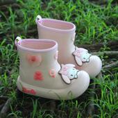 水鞋 女童卡通可爱雨靴美乐蒂女孩防滑户外雨鞋 儿童宝宝轻便胶鞋