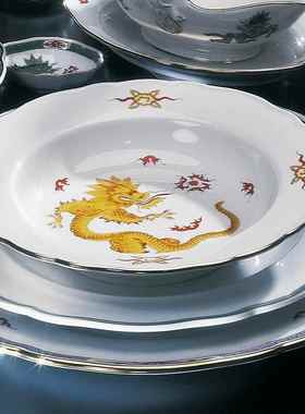 国德MEIS餐SEN梅森瓷器黄色明之神LUR龙餐盘欧式用具西家餐盘纯手