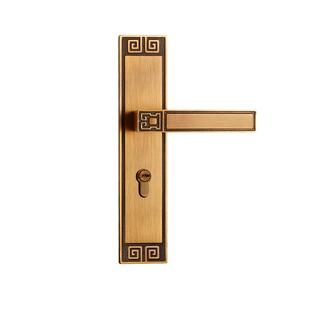 新中式 卧室一体房门锁古铜锌合金室内面板门把手锁木门静音锁体