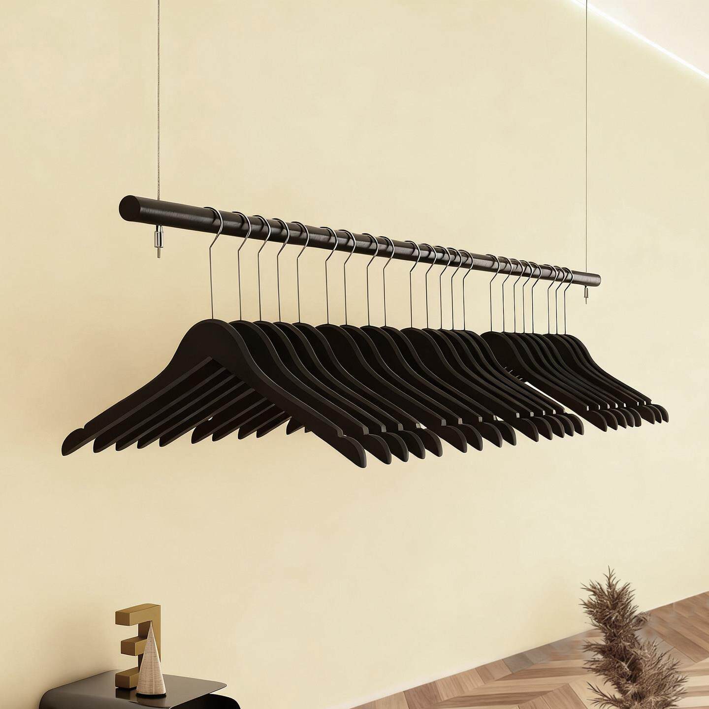 服装店展示架悬挂衣架男女童装吊杆吊顶婚纱陈列橱窗黑色吊架货架