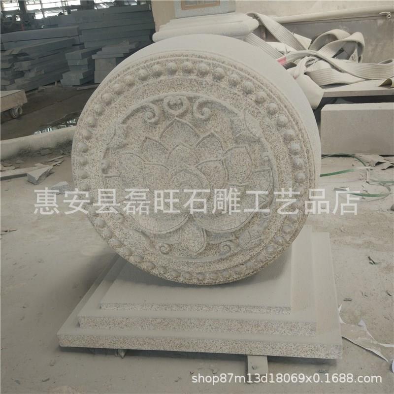 厂家出售家用仿古石雕门礅 芝麻白抱鼓石门口摆件 青石抱鼓一对