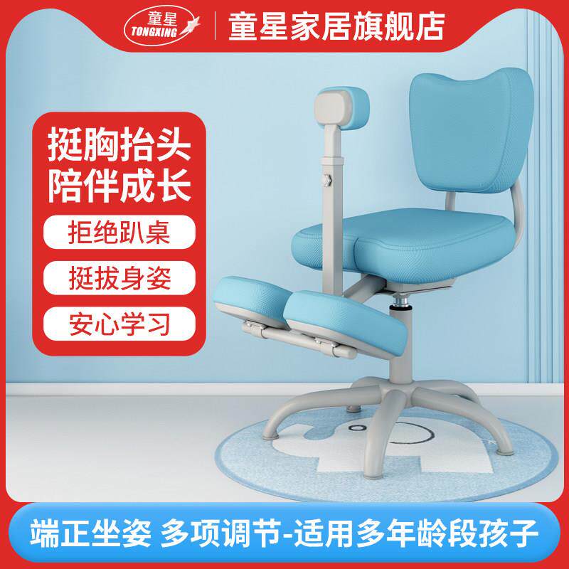 童星儿童学习椅家用写作业座椅可升降调节椅小学生办公椅跪姿椅子