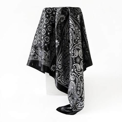 90cm silk scarf women headscarf cashew flower shawl 腰果披肩