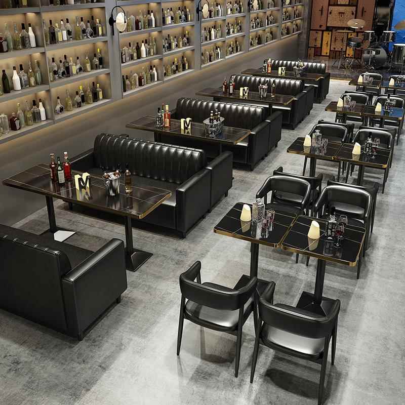 咖啡厅酒清吧桌椅组合西餐烧烤奶茶店甜品店沙发复古休闲餐饮卡座