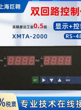 上仪双回路控制仪XMTA-2000智能温控全输入报警控制KPT100控制仪