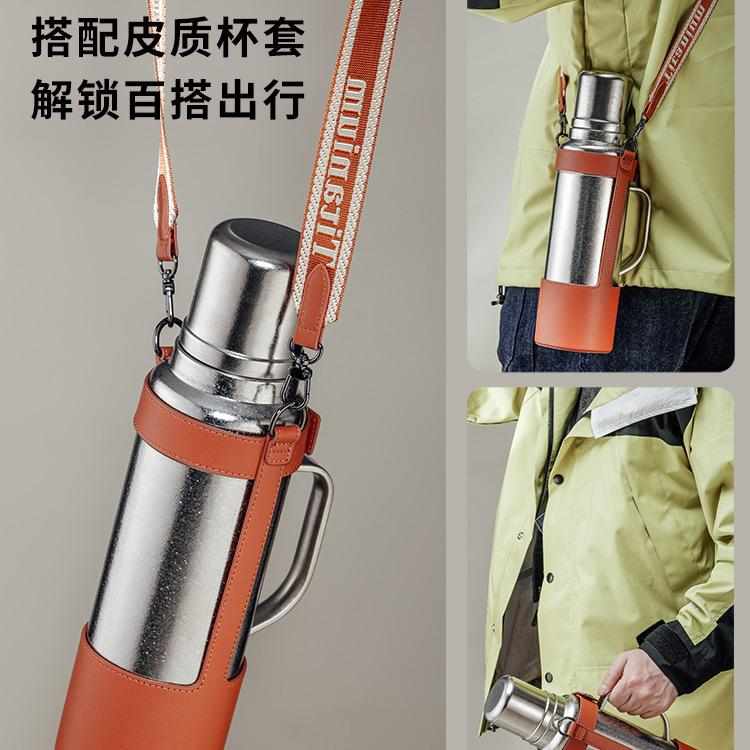 高级双层纯钛旅行壶智能温显保温杯大容量焖茶壶户外便携养生钛壶