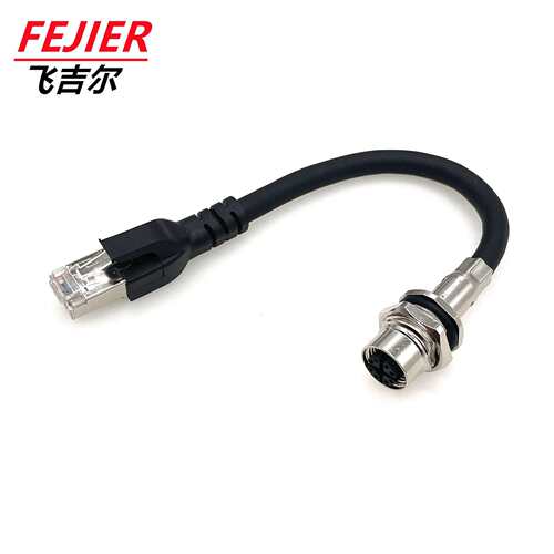 m128p网线母座转rj45工业网线X型面板安装屏蔽转RJ45防水连接器