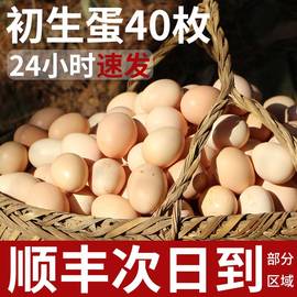 乡公馆鸡蛋新鲜初生蛋，40枚正宗农家散养土鸡蛋，草鸡蛋笨鸡蛋谷物蛋