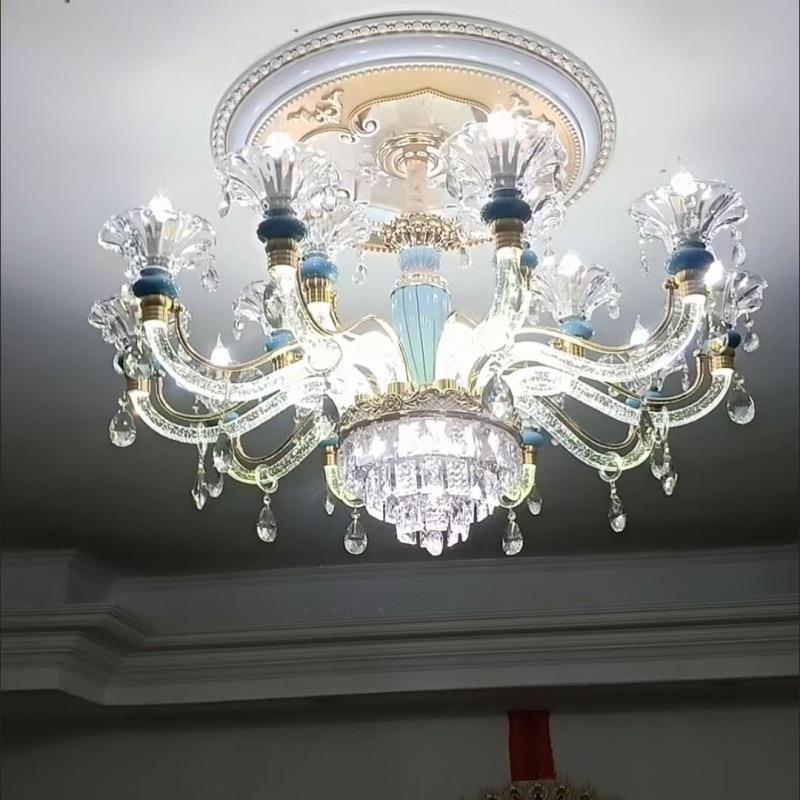 新款欧式客厅灯水晶吊灯卧室网红吊灯餐厅灯吸顶灯大气简约灯