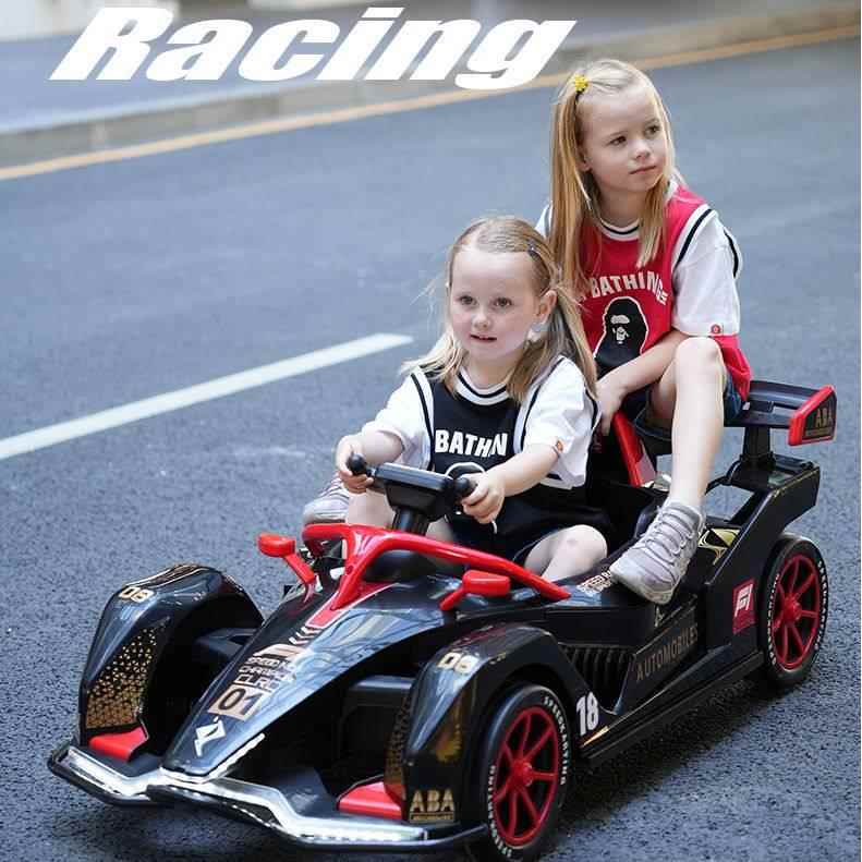 高档儿童卡电动车丁具车四轮漂移赛车控汽车可坐大遥人男女亲子玩