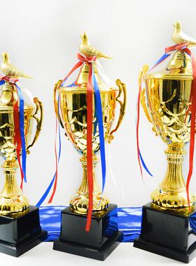 新款信鸽比赛奖杯山东赛鸽 300空距团体赛颁奖奖杯现货厂家直销