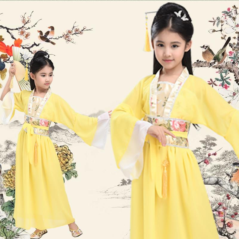 高档儿演童古装小七仙女古装筝表服主小女孩古代服公汉服