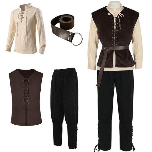 Jacket men's clothing vest shirt pants set