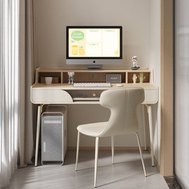 法式奶油风书桌家用卧室小型书房，写字桌轻奢现代电脑桌简约学习桌