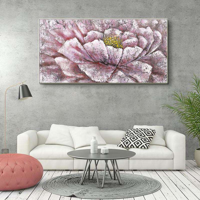 实木花卉油画装饰画简约风墙壁挂画沙发背景画走廊玄关壁画墙画