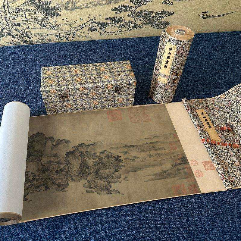 金习代 佚名 A689溪山无尽图国画山水迹风景真高复清微喷刻学临摹