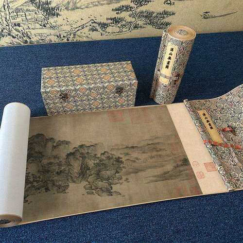 金习代 佚名 A689溪山无尽图国画山水迹风景真高复清微喷刻学临摹