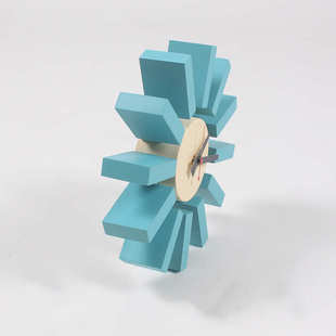 创意简约实风车静音北欧木块书房挂钟壁钟设计尼尔森挂钟餐厅客厅