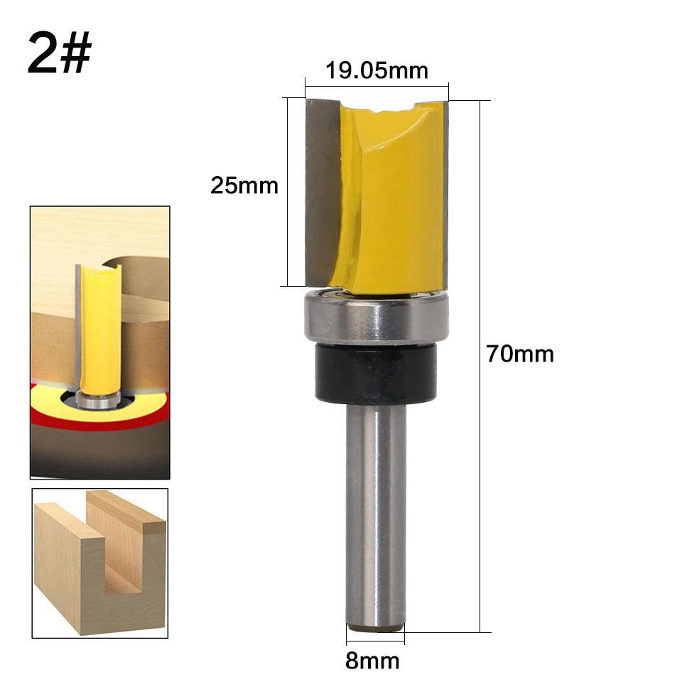 新款8MM柄仿型修边刀1-4pc直边仿型铣刀出口速卖通亚马逊雕刻机铣