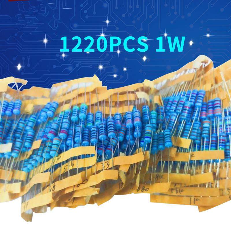 1220PCS1W金属膜电阻包精度1%0.33R-2.2M阻值122种各10个