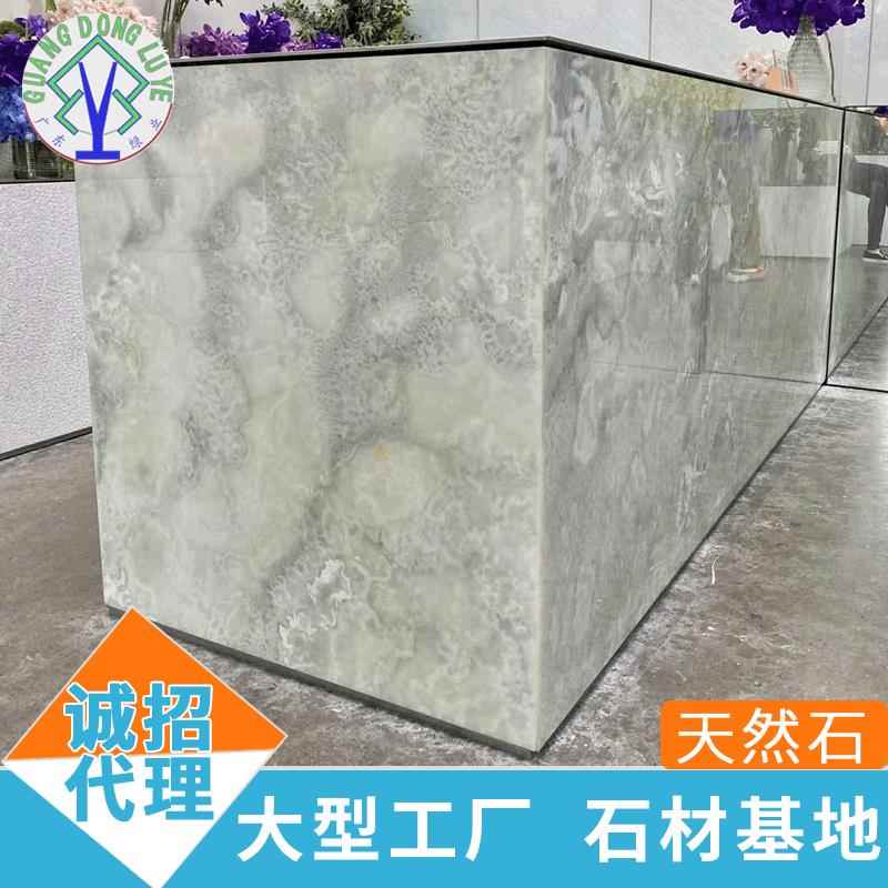石材厂家波斯灰色天然大理石楼梯踏步扶手别墅酒店前台地面板石材
