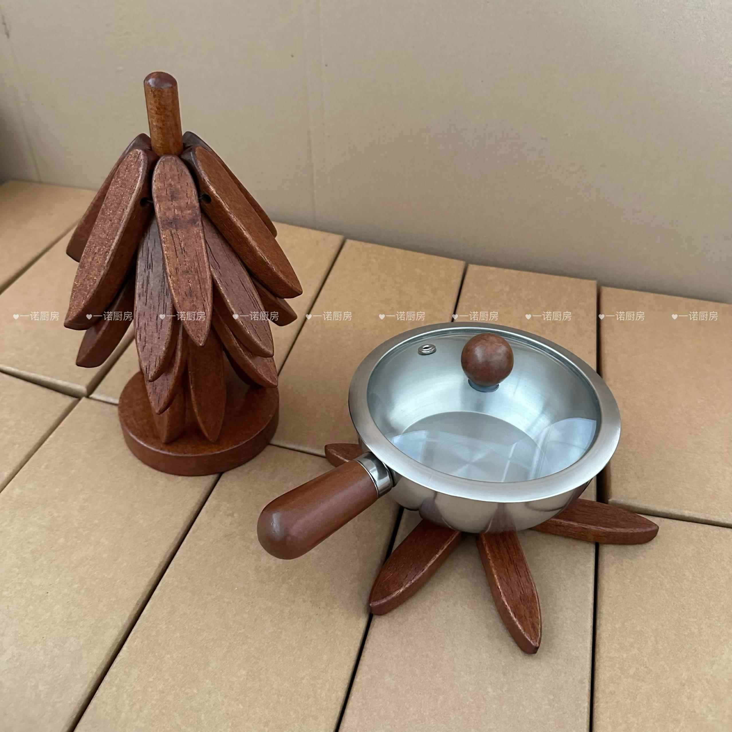 一诺厨房胡桃木隔热垫一棵树防烫耐高温锅垫盘垫桌垫实木中式餐具
